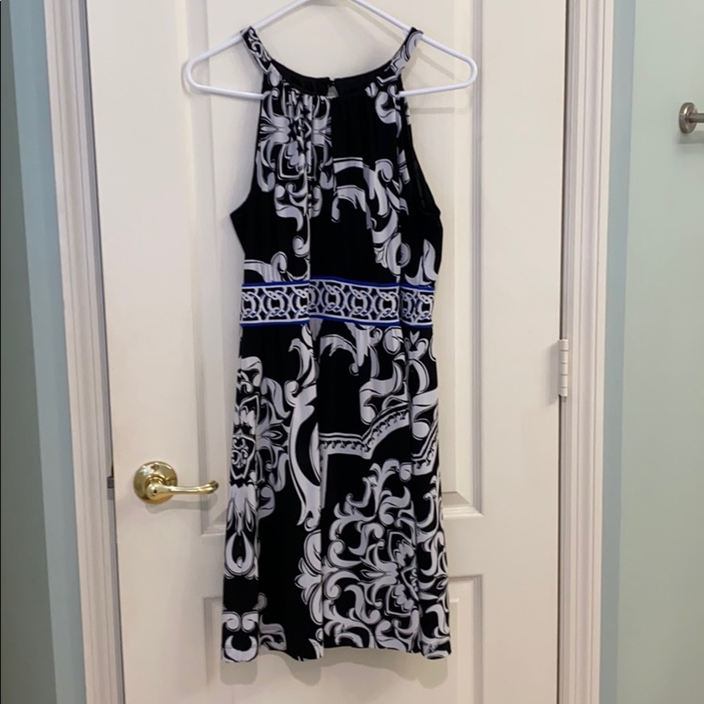 White House Black Market blue black dress. Size M.